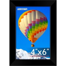4x6 Black Photo Frame with HD Plexiglass for Wall or Tabletop Display Single