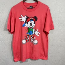 Vtg Disney Screen Stars Graphic T-Shirt XL Mickey Hip Hop USA Single Stitch 90s