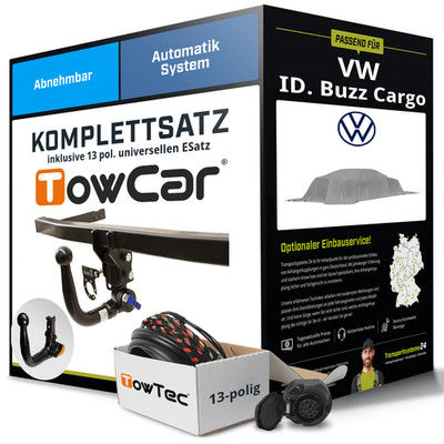 Für VW ID. Buzz Cargo Typ EBA Anhängerkupplung abnehmbar +eSatz 13pol uni. 22-