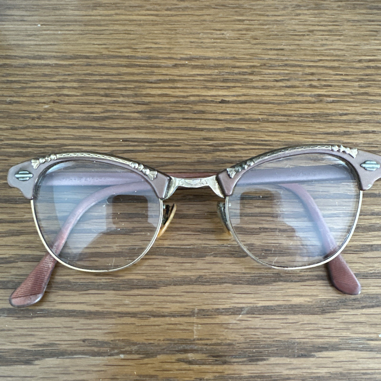 Vintage Eye Glasses cat eye silver - image 1
