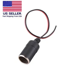 12V/24V Car Cigarette Lighter Charger Adapter Cable Female Socket Plug Connector