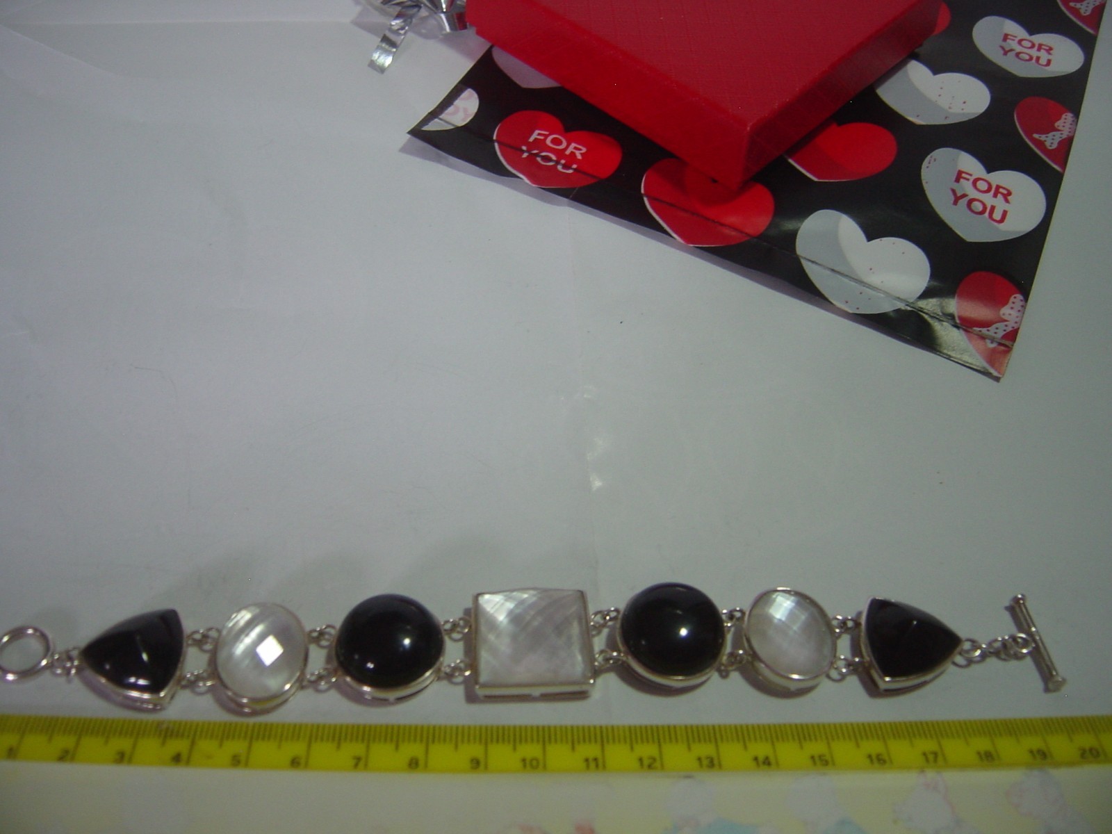 Superb Solid Silver massive genuine onyx&mother o… - image 2