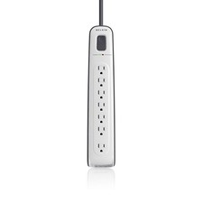 Belkin 7-Outlet Surge Protector with Dual RJ11 Ports and 12' Power Cord, White