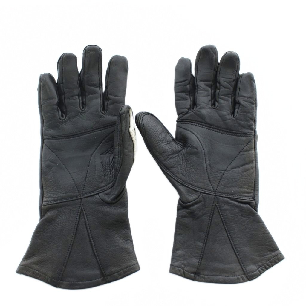 VANSON XRAY Leather 5Finger Skeleton Logo Gloves Black & White M