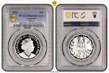 Australia 2021 Coat of Arms 50c Silver Select Coin PCGS PR69DCAM #1454