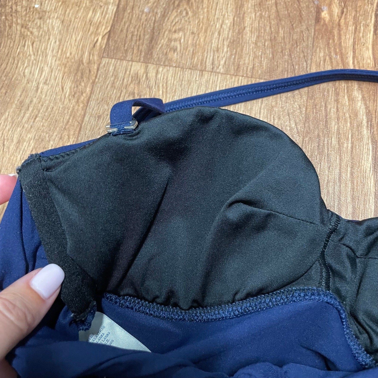 Lands End Womens Solid Blue Strapless Halter Tank… - image 5