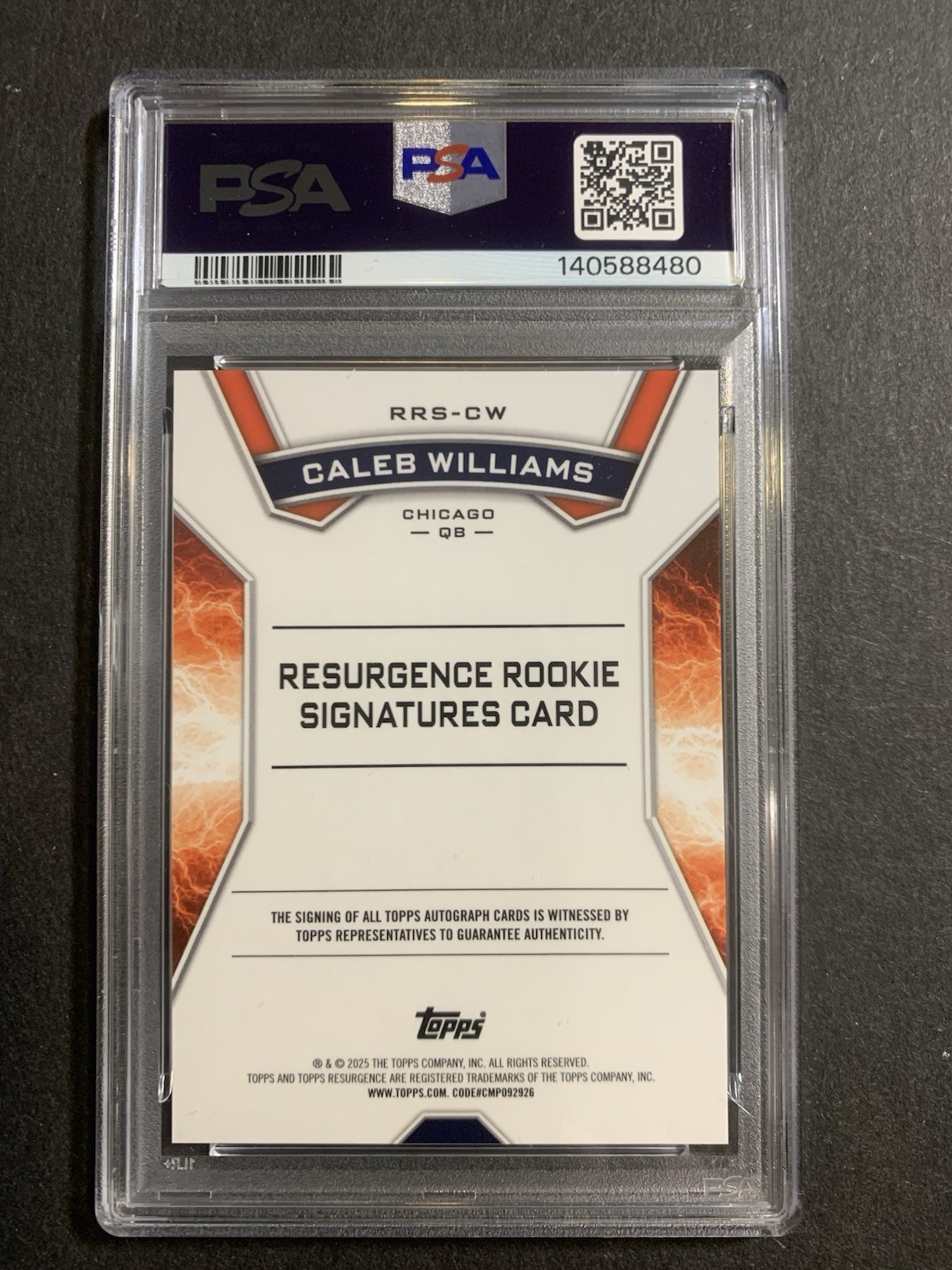 2024 Topps Resurgence Rookie Signatures Caleb Williams #RRS-CW (AU, RC) PSA 9 view 3