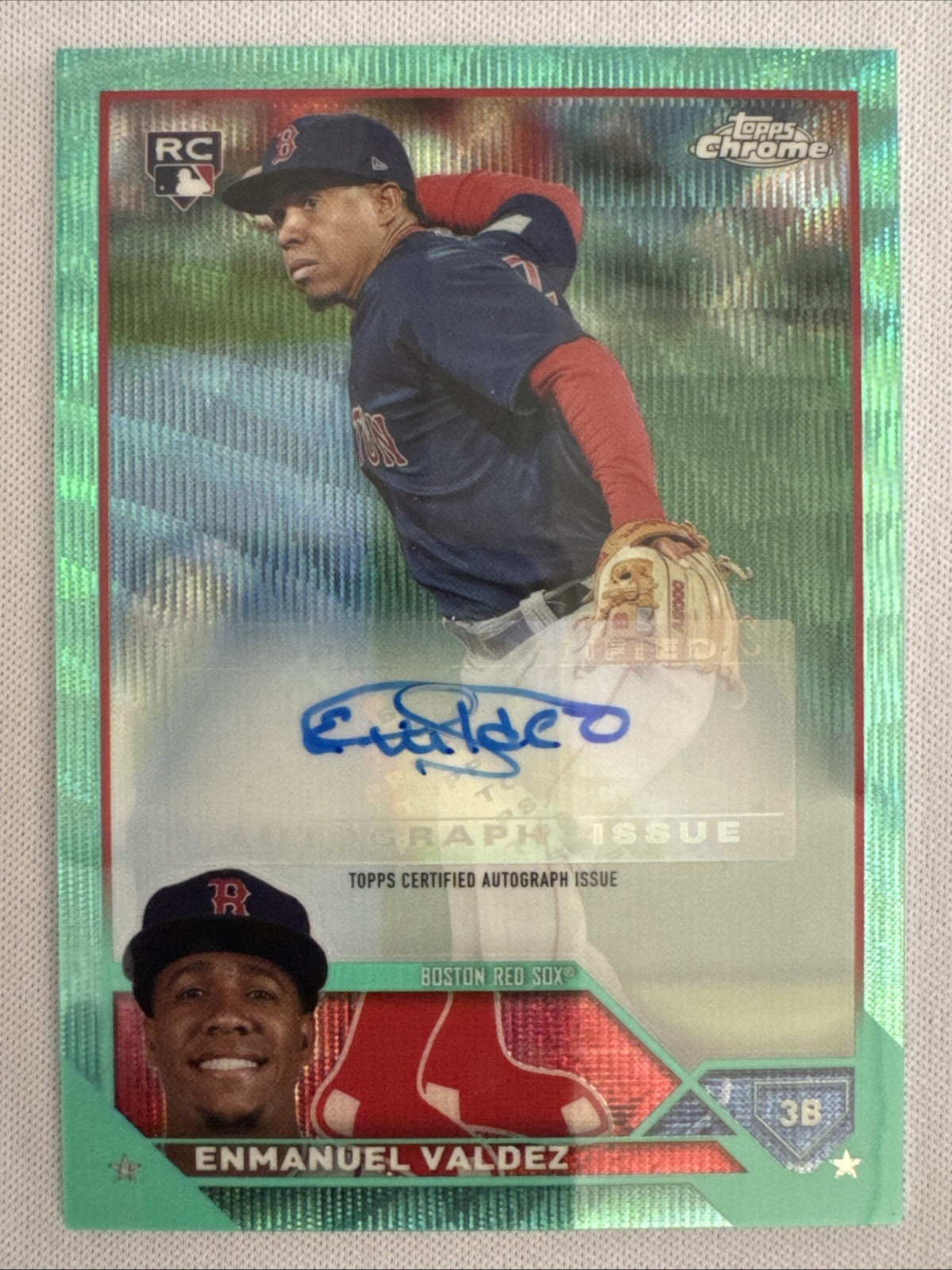 2023 Topps Chrome Update Series Autographs Enmanuel Valdez #AC-EV Aqua Wave /199