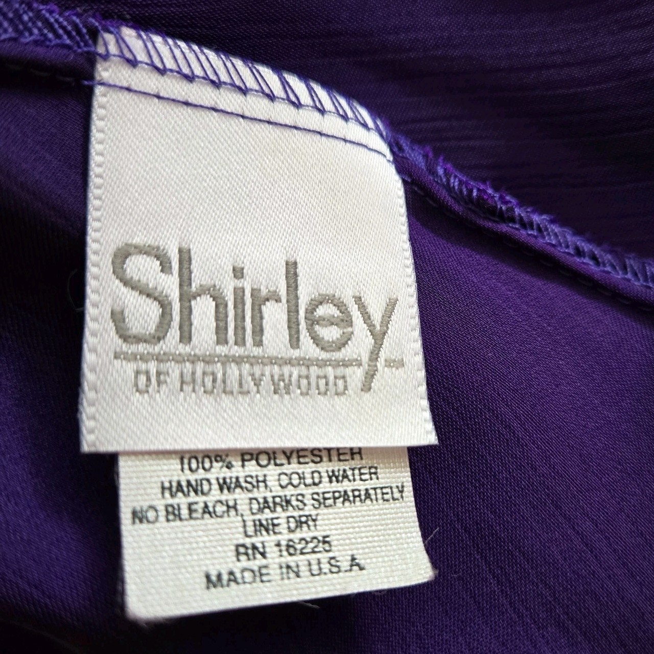 Shirley Of Hollywood Vtg One Size Purple Black Nightgown Nightie Lace Lingerie