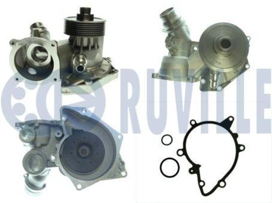 Pompe à eau Ruville 561456 en aluminium avec joint d'étanchéité pour BMW