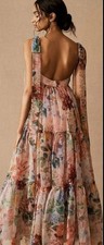 Anthropologie BHLDN Geisha Isabella Floral Tiered A-Line Midi Dress Size 8 NWOT