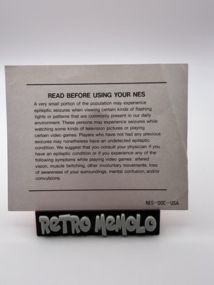 Nintendo NES  Read Before Using Your NES  Epileptic Seizures Insert NES-DOC-USA