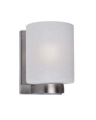 Forte Lighting 5142-01 Nickel Single Light 5''W Bathroom Sconce