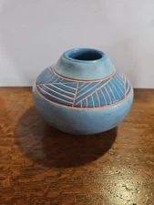 Vintage Savage Arts West Pottery Native American Art Vase Signed PS
