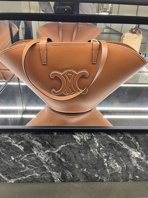 CELINE Medium Couffin Cuir Triomphe In Smooth Calfskin, Brown