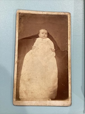 Boone & Clippinger Photographer Akron Ohio CDV Photo Young Baby Long Dress