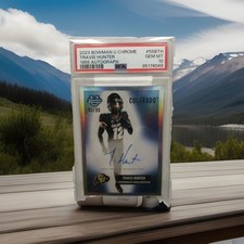 VERY RARE Rainbow 2023 Bowman U Chrome Travis Hunter 1955 Auto /99 PSA 10