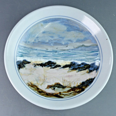 Extra große 14'' Highland Steinzeug Schottland Herzstück Schüssel Meereslandschaft Design
