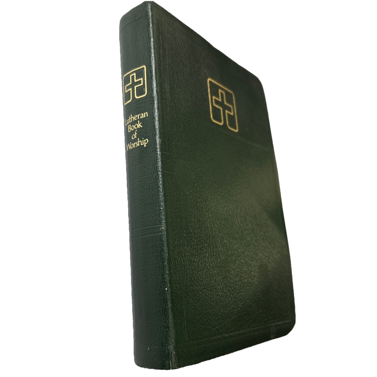 Vintage 1979 Lutheran Book of Worship Green Leather Bound Christian Hymnal 12mo Edition