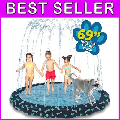 Large Non-Slip Splash Pad for Kids & Dogs
