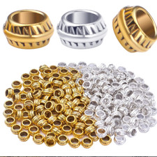 200PCS 7mm Large Hole Spacer Beads Alloy Round European Style Jewelry