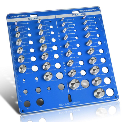 Thread Checker, 42 Nut and Bolt Bolt Size Finder, 15 Metric & 19 Standard
