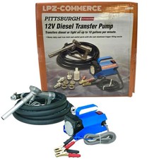Battery Powered 12V Diesel Fuel Oil Transfer Pump 10 GPM Heavy Duty Portable