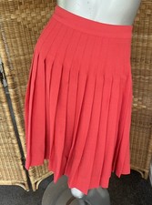 Jeff Banks vintage wool blend coral lined pleated high waist skirt size W25”