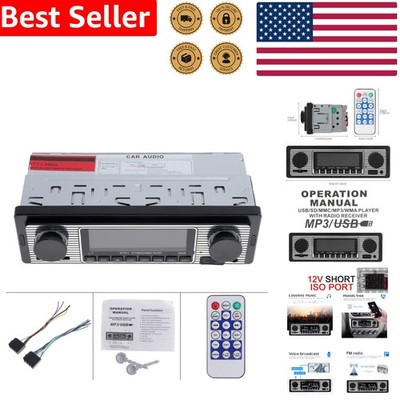 Hands-Free 12V Car Stereo Bluetooth MP3 Player: Remote-Operated with LED Display