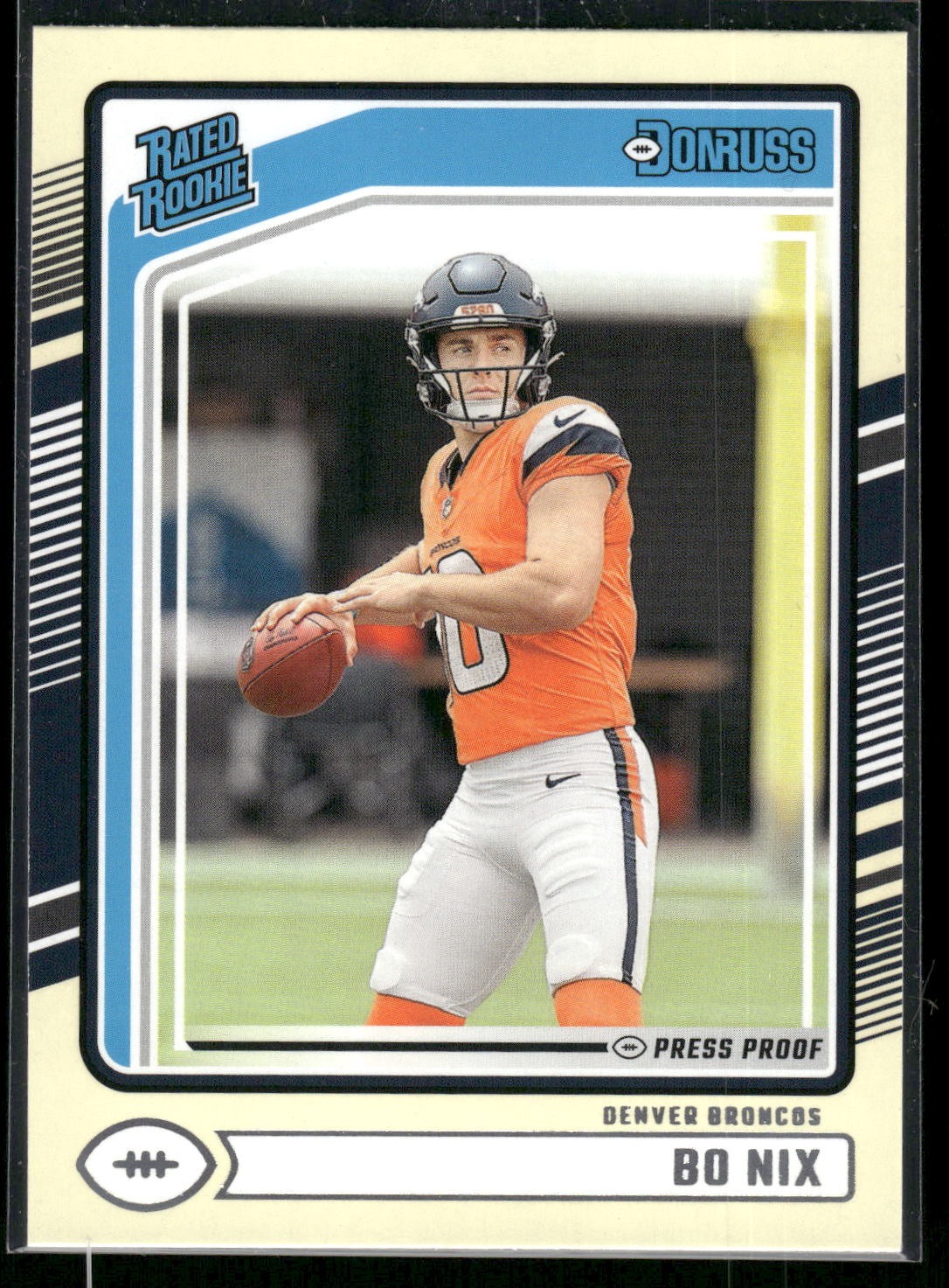 #369 Bo Nix 2024 Donruss Rookie Press Proof Yellow