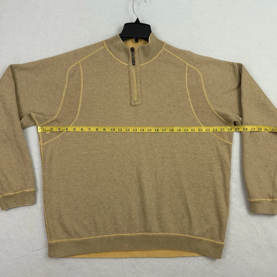 Tommy Bahama Reversible Media Cremallera Sudadera Hombres XXL Tostado Dorado Algodón Pullover Foto 2 de 4