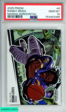 2025 PANINI PRIZM MANGA HORIZONTAL RANDY MOSS#6 MINNESOTA VIKINGS PSA 10 GEM MT