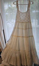 NWT Kimchi Blue Urban Outfitters Ivory Lace Cotton Maxi Dress Tiered Size M