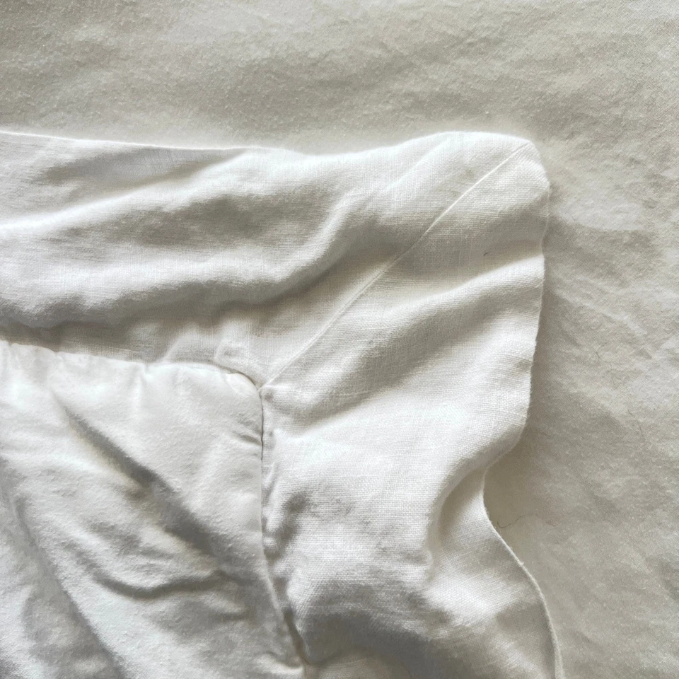 Pottery Barn King Duvet Cover Linen Lyocell Blend Ruffle Edge Button Tie Closure - Image 3 of 4