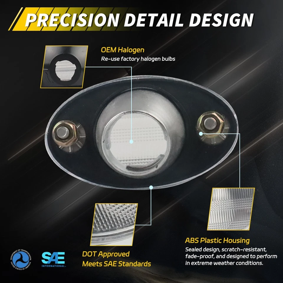 2 luces de señalización laterales para capó guardabarros delantero con lente transparente para Freightliner M2 106 112 Foto 4 de 4