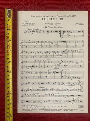 Noten '' Lonely Girl'' aus ''Harlow'' für 1. Bb Tenorsaxophon REF00062
