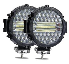 7 Inch Round LED Light Bar, 2PCS 201W Driving Light Bar Fog 2pcs-black-201w