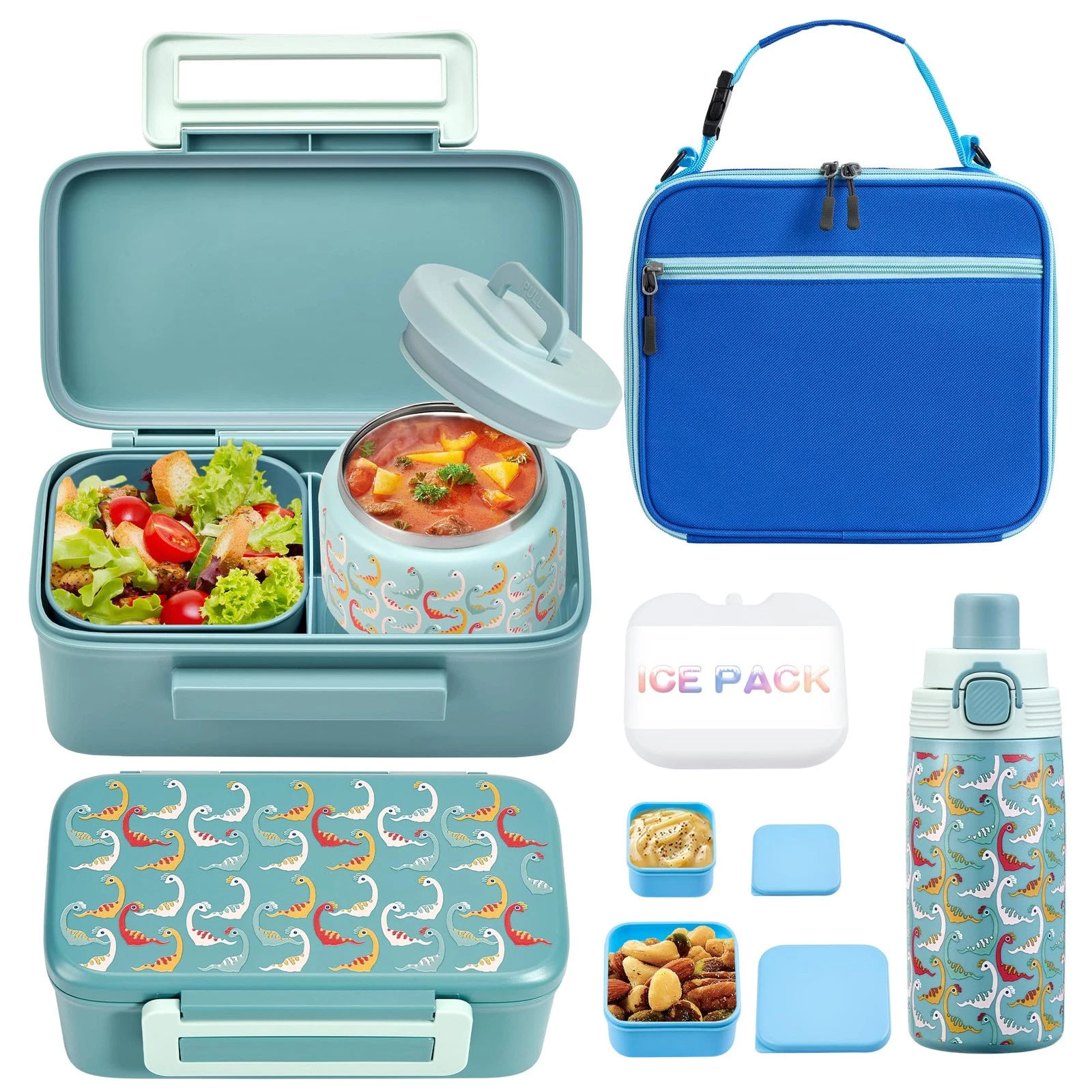 Bento Box for Kids with 8oz Soup Thermo, Insulated Lunch Bag & 17oz Water Bot...