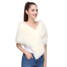 Women's Faux Fur Shawl Wrap Coat - Winter Warm Imitation mink fur Jacket 