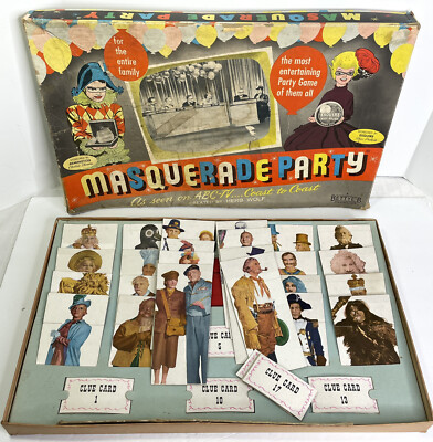Masquerade Party As Seen on ABC TV Board Game 1955 BETTYE B PRODUCTS Rare