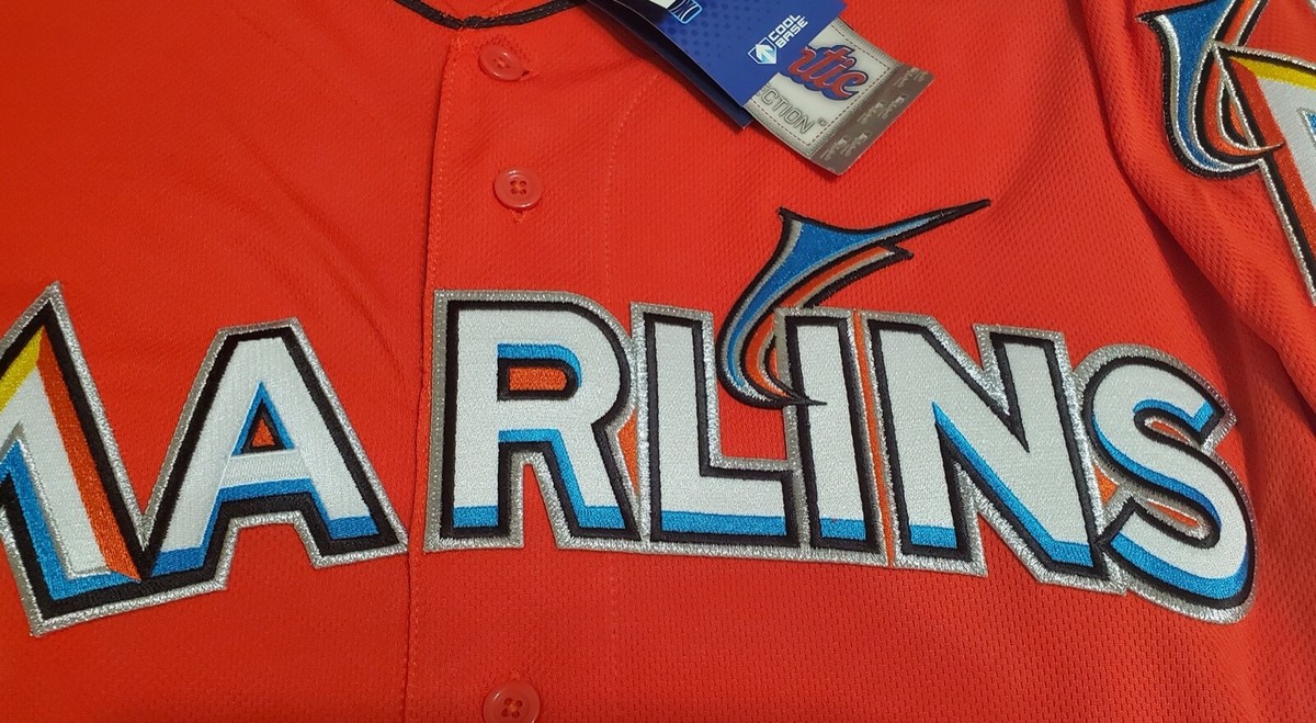 MAJESTIC AUTHENTIC SIZE 52 2XL, MIAMI MARLINS ORANGE Cool
