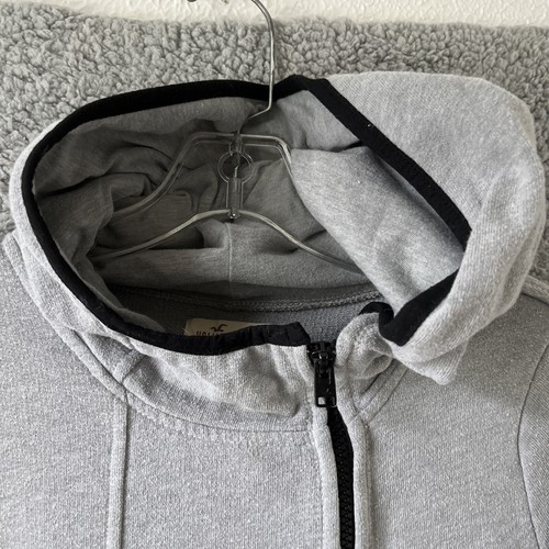 Hollister Women’s Gray Side Zip Up Hooded Sweatshirt Size Small Fitted Waist - Picture 3 of 9