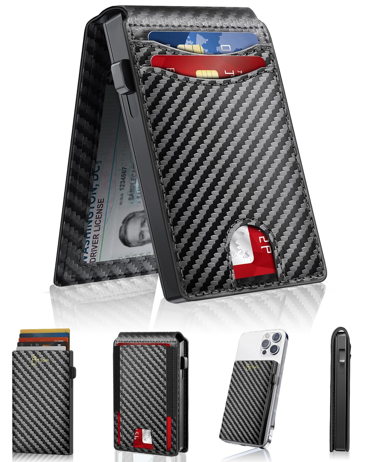 MURREE Wallet for Men, Slim Wallet with Pop Up Card Holder, RFID Blocking Bifold