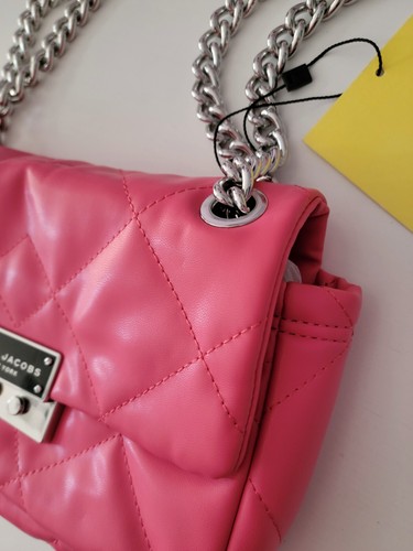 NWT Marc Jacobs Quilted Moto Shoulder Bag in Pink Lemonade - Picture 7 of 18