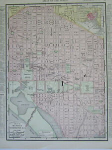 DC 1895 DATED WASHINGTON DC Map 19th Century 1800s or VIRGINIA State