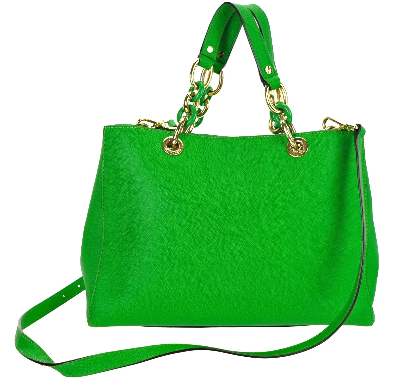 Borsa a tracolla MICHAEL KORS Cynthia verde pelle saffiano con catena + tracolla