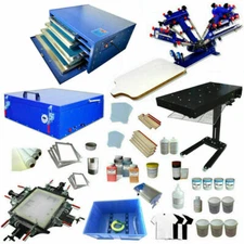TECHTONGDA 4Color1Station Screen Printing Kit Flash Dryer&Stretcher All Supplies