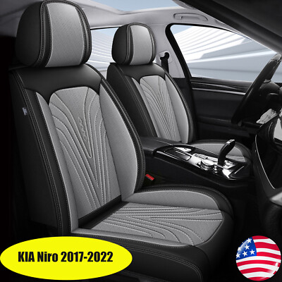 Luxury Front Row Car Seat Cover Faux Leather Cushion Pad For KIA Niro 2017-2022