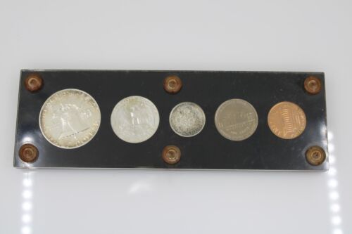 1959-P US Mint Silver Proof Set, 5 Coins, Black Acrylic Holder 90% Silver - Picture 2 of 10