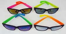 Unisex Sunglasses Neon Frames w/ Iridescent Lenses Choice of Colors NEW